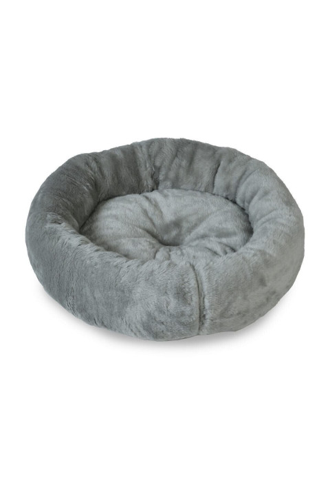 Pufy Kedi Köpek Simit Yatağı Gri 60x60