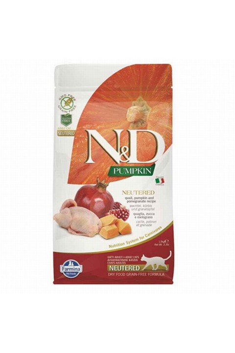 Nd Pumpkin Bildircin & Nar Neutered Tahılsız Kedi Maması - 5 Kg