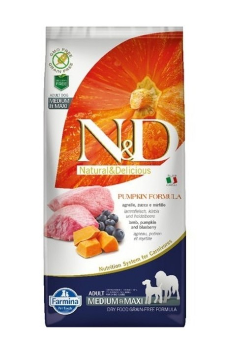 Nd Pumpkin Kuzu Etli Adult Med.Maxi Tahılsız Köpek Maması - 12 Kg