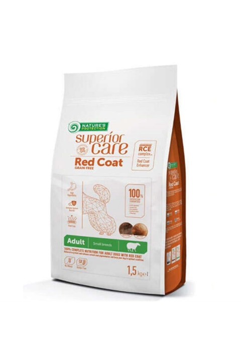 Natures Protection Superior Care Red Coat Küçük Irk Kuzulu Kızıl Köpek Köpek Maması 1.5 Kg