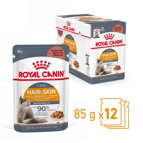 Royal Canin Hair Skin Jelly Hassas Tüylü Yetişkin Kedi Konserve Yaş Maması Pouch 85 Gr