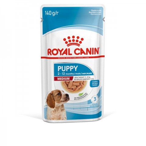 Royal Canin Medium Puppy Orta Irk Yavru Köpekler İçin Parça Etli Konserve Yaş Mama Pouch 140 Gr