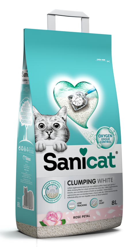 SANICAT CLUMPING WHITE ROSE 8L