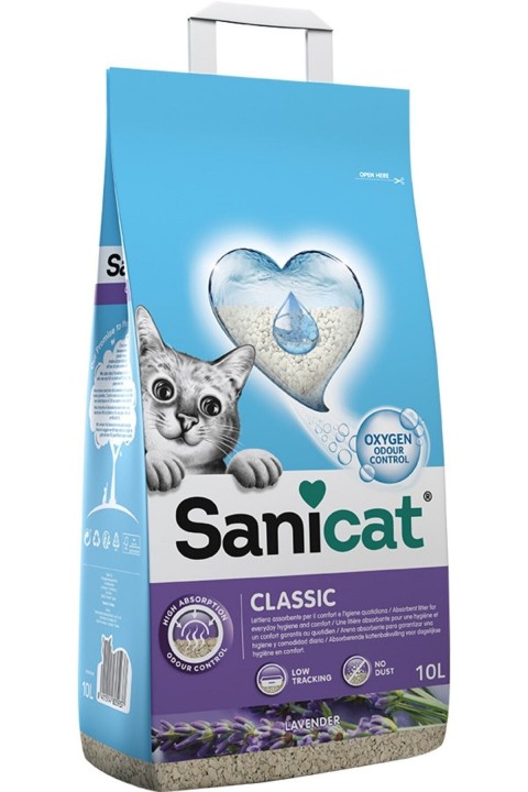 SaniCat Classic Lavantalı Emici Kedi Kumu 10lt