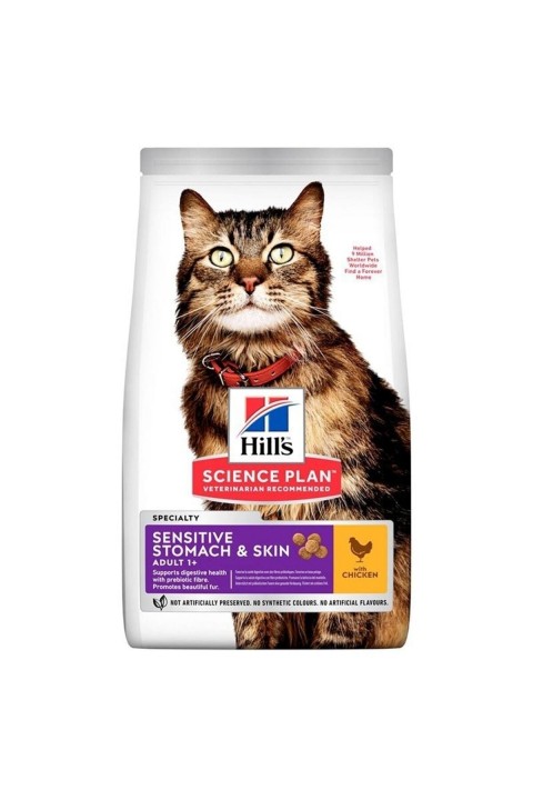 Hill's SP Mide ve Deri Hassasiyeti Tavuklu Yetişkin Kedi Maması 1.5KG