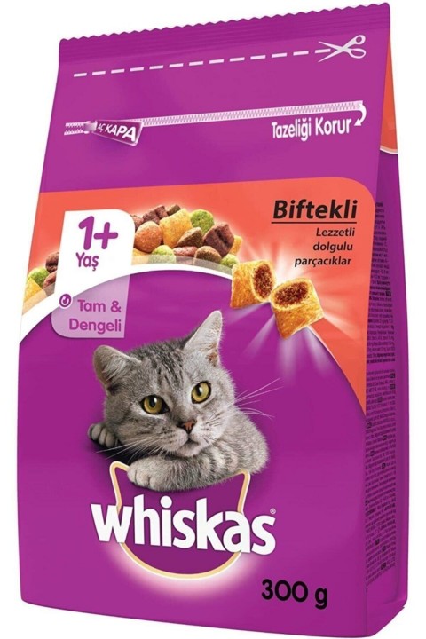 Whiskas Biftek&Havuç Kedi Maması - 300Gr