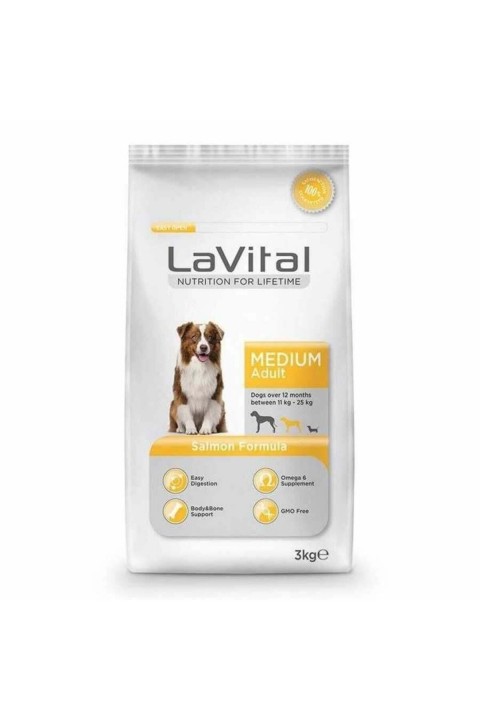 Lavital Medium Somonlu Yetişkin Köpek Maması - 3 Kg
