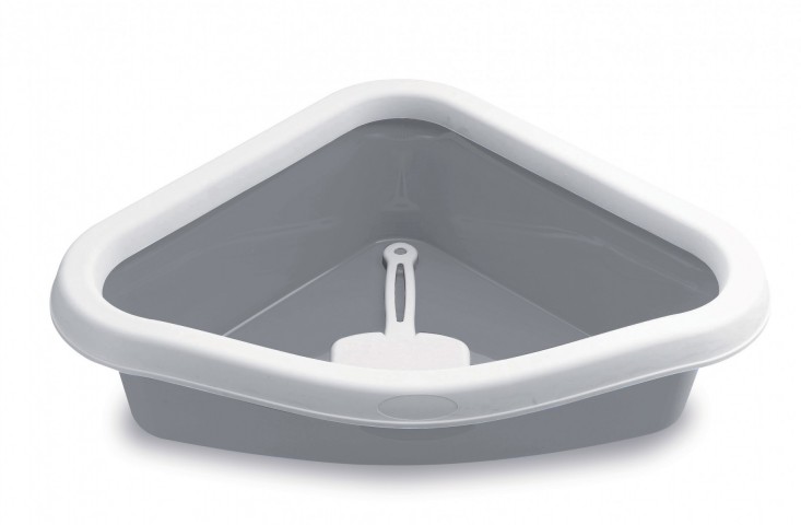 Stefanplast Sprınt Corner Beyaz/gri Kedi Tuvaleti 56x40x14cm