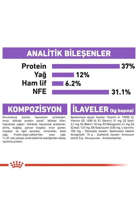 Sterilised 37 - kısırlaştırılmış Kediler için uygun Tam ve Eksiksiz Kedi Maması - 15 KG