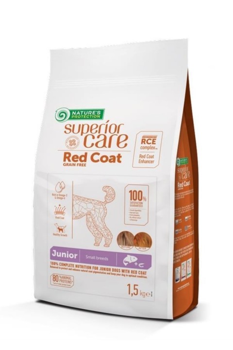 Natures Protection Superior Care Junior Red Coat Küçük Irk Kızıl Yavru Köpek Köpek Maması 10 Kg