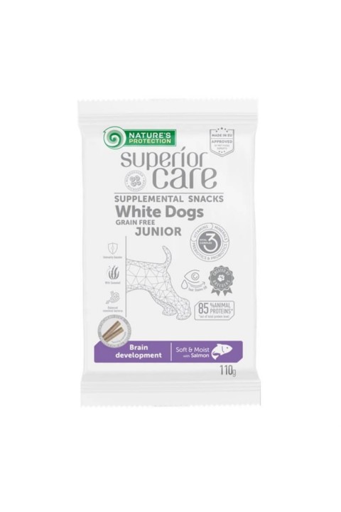 Natures Protection Junior White Dog Snacks Beyaz Tüylü Tahılsız Yavru Köpek Ödülü 110 Gr