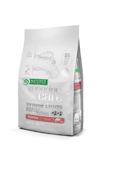 Natures Protection Puppy White Dogs Starter(Başlangıç) Somonlu Tahılsız Beyaz Yavru Köpek Maması 1.5 Kg