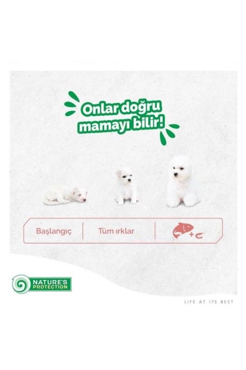 Natures Protection Puppy White Dogs Starter(Başlangıç) Somonlu Tahılsız Beyaz Yavru Köpek Maması 1.5 Kg