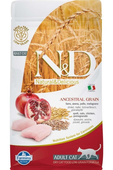 Nd Tavuk & Nar Adult Az Tahıllı Kedi Maması - 1.5 Kg