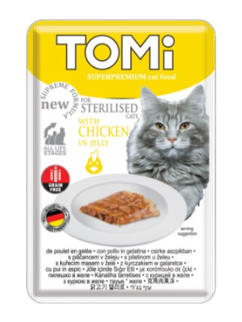 Tomi Kedi Kısırlaştırılmış Tavuk Tahılsız Pouch85g Mama