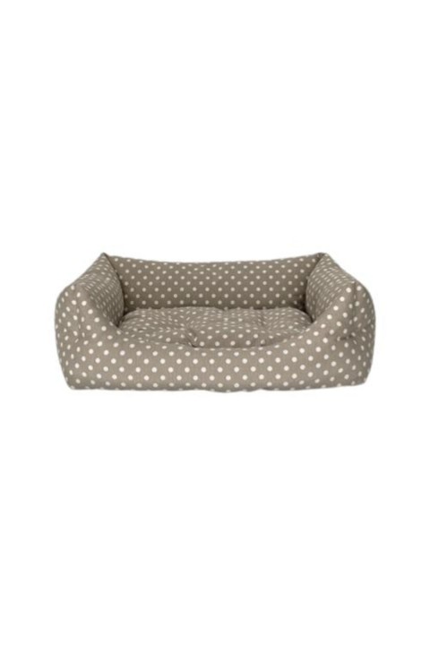 Pet Comfort Uniform Bej Puantiyeli Köpek Yatağı M 70x60cm