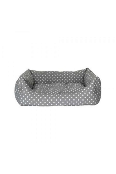 Pet Comfort Uniform Gri Puantiyeli Köpek Yatağı M 70x60cm