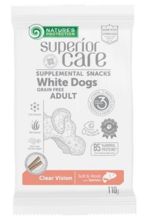 ​Natures Protection White Dog Snacks Beyaz Tüylü Göz Sağlığı Tahılsız Köpek Ödülü 110 Gr